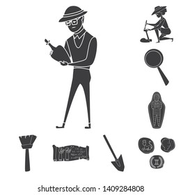 Vector illustration of museum and attributes  sign. Set of museum and historical stock symbol for web.
