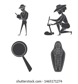 Vector illustration of museum and attributes symbol. Collection of museum and historical stock symbol for web.