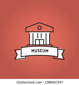 VECTOR ILLUSTRATION OF MUSEUM LINE ICON SET