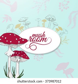 Vector illustration with mushroom