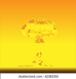 vector illustration of mushroom after nuclear explosion