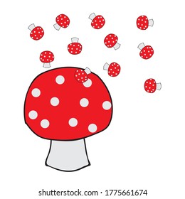 la ilustración vectorial de hongos. para el fondo y el arte