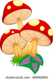 Vector illustration of mushroom cartoon 