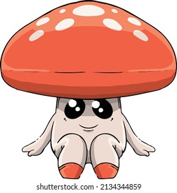 a vector illustration of a mushroom character