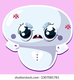 Vector illustration of mushroom character sticker