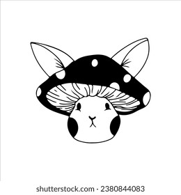 vector illustration of mushroom concept bunny