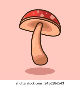 Vector illustration Mushroom. Vector design Mushroom plant. Mushroom Vector Cartoon design illustration and icon for website, digital and print