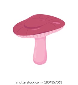 Vector illustration mushroom. Edible mushroom flat icon. Russule mushroom.