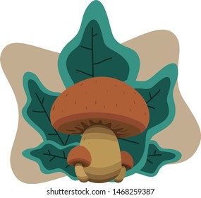 Vector illustration - Mushroom with editable background, ready to use