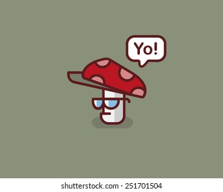 Vector illustration of a Mushroom for fun