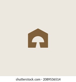 vector illustration of mushroom house