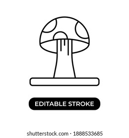 vector illustration of mushroom icon. Editable stroke