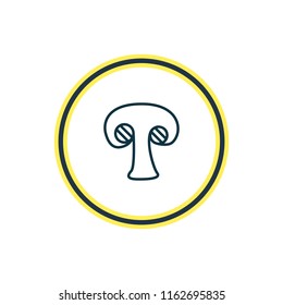 Vector illustration of mushroom icon line. Beautiful vegetables element also can be used as fungi icon element.