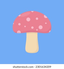 vector illustration of a mushroom in pink color