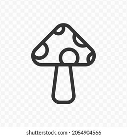 Vector Illustration Of Mushroom Tree Icon In Dark Color And Transparent Background(png).