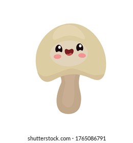 vector illustration with a mushroom. vegetables icon. cartoon flat style. stickers