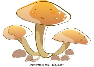 Vector illustration of mushrooms