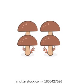 vector illustration of mushrooms in brown color