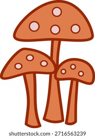vector illustration of Mushrooms recolorable