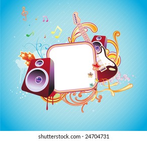 Vector illustration of music abstract frame