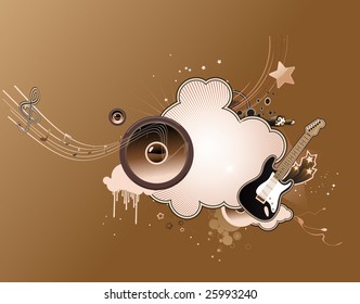 Vector illustration of music abstract frame