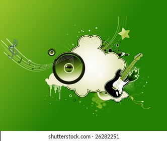 Vector illustration of music abstract frame