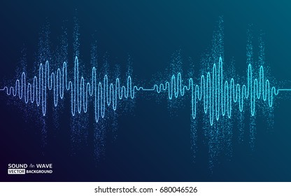 Vector illustration of music abstract sound background. Equalizer for music, showing sound waves with music waves, music background equalizer vector concept. Colorful design element for cover, poster.