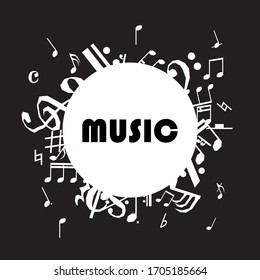 Vector illustration of music background. Vector design for music festival