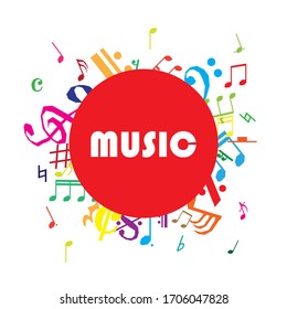 Ilustración vectorial del fondo musical. Diseño de vectores para el festival musical
