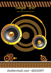 ilustración vectorial del fondo musical con objeto musical
