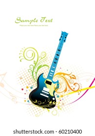 vector illustration of music background with musical object