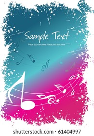 Vektorgrafik auf musikalischem Hintergrund mit musikalischem Objekt
