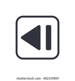 Vector illustration of music backward icon. Premium quality web icon