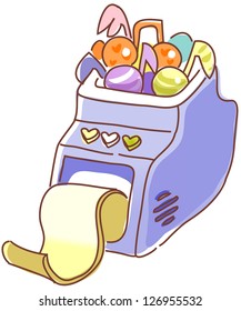 A vector illustration of a music box