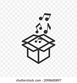 Vector Illustration Of Music Box Icon In Dark Color And Transparent Background(png).