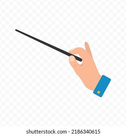 Vector illustration of music conductor. Colored vector for website design .Simple design on transparent background (PNG).