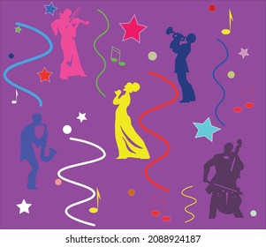 vector illustration of music disco, background.
