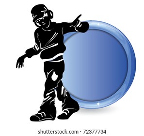 A vector illustration of a music DJ