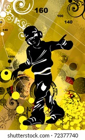 A vector illustration of a music DJ