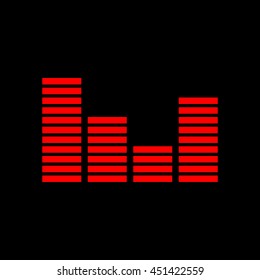 Vector Illustration of Music Equalizer. Volume Voice icon over black. flat. Analyzer logo. 