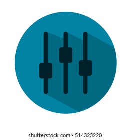 Vector Illustration of a Music Equalizer. Music Volume Equalizer icon. Voice icon. Blue flat icon. Vector illustration