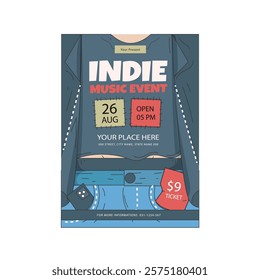  Vector illustration of music event flyer poster template design