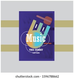 Vector illustration Music festival concert party flyer or poster design template.