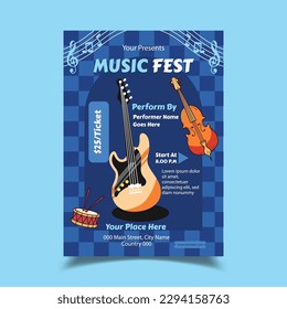 Vector Illustration of Music Festival Flyer Poster