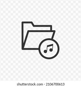 Vector illustration of music files icon in dark color and transparent background(png).