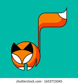vector illustration music fox logo