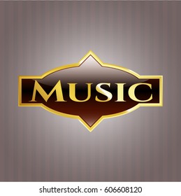 Vector Illustration of Music gold emblem
