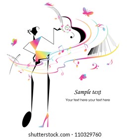 Vector illustration: Music graphic design for cards, wallpaper & background
