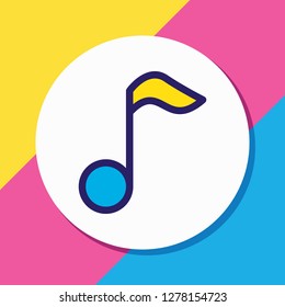 Vector illustration of music icon colored line. Beautiful entertainment element also can be used as quaver icon element.