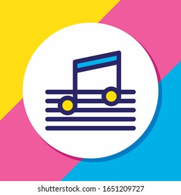 Vektorillustration Illustration der farbigen Linie des Musiksymboles. Schöne Events-Elemente können auch als Quaver-Icon-Element verwendet werden.